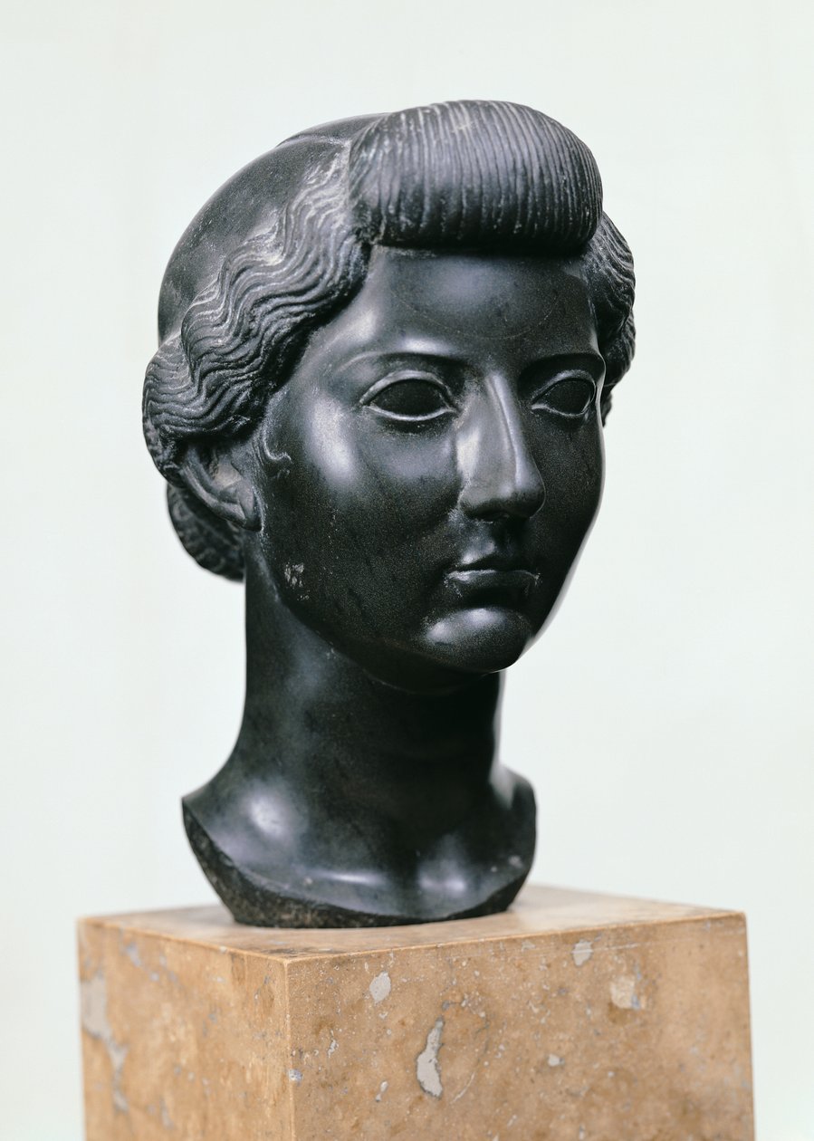 Testa di Livia (c.55 a.C.-29 d.C.) (basalto) da Roman