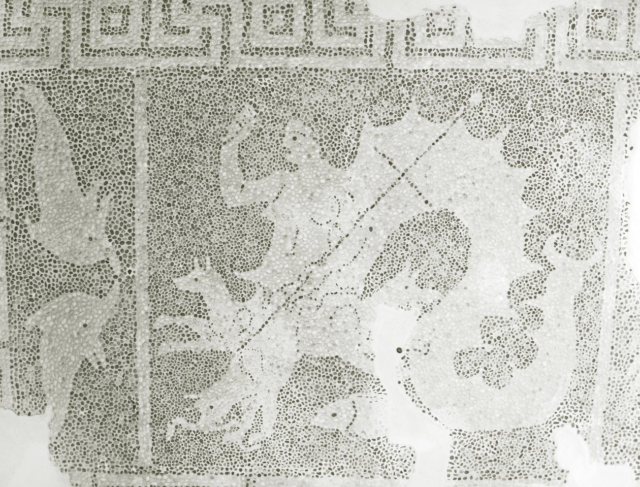 Mosaico ellenistico di Scilla e Cariddi che custodiscono lo stretto (dettaglio) da Roman