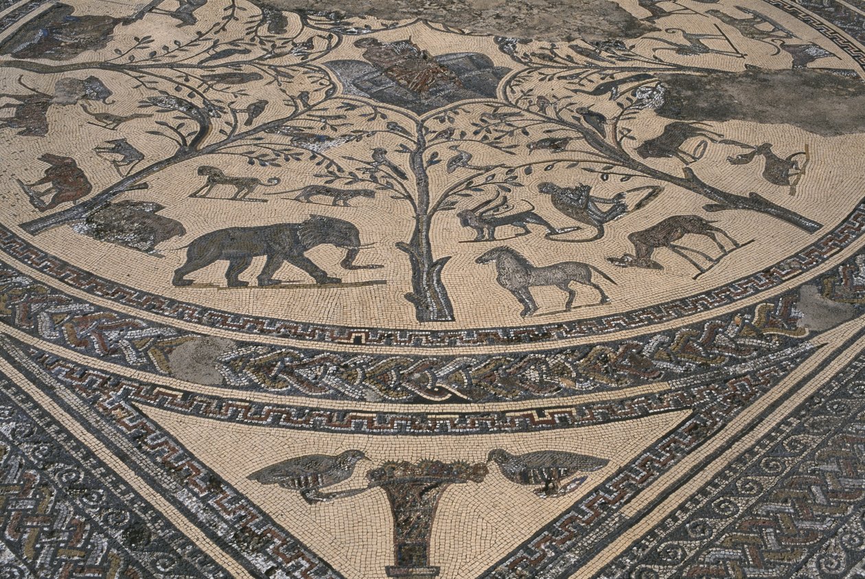 Casa di Orfeo, Orfeo circondato da animali selvatici (dettaglio) da Roman