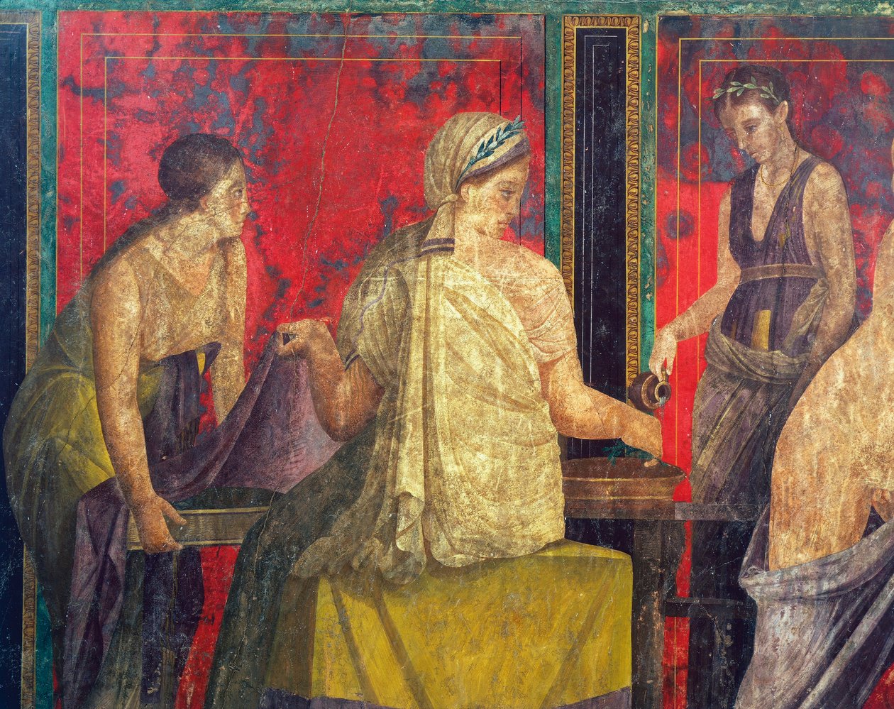 Riti di iniziazione del culto di Dioniso, affresco dalla Villa dei Misteri da Roman