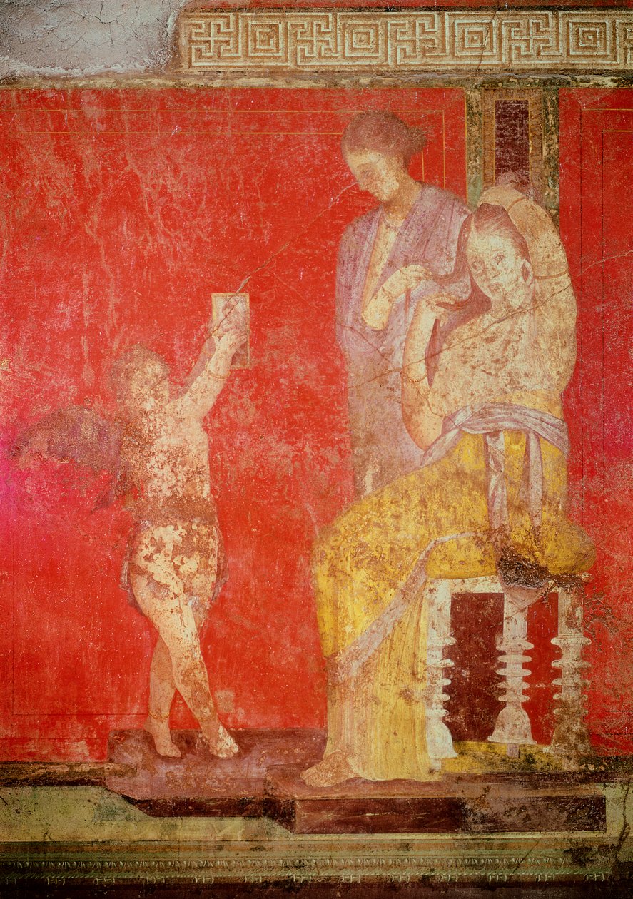 Riti di iniziazione del culto di Dioniso, affresco dalla Villa dei Misteri da Roman