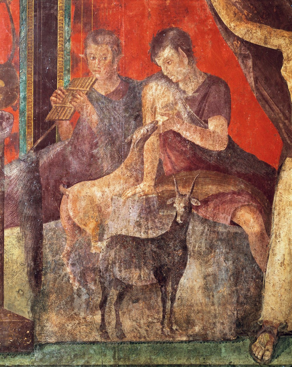 Riti iniziatici del culto di Dioniso, affresco della Villa Dei Mysteri da Roman