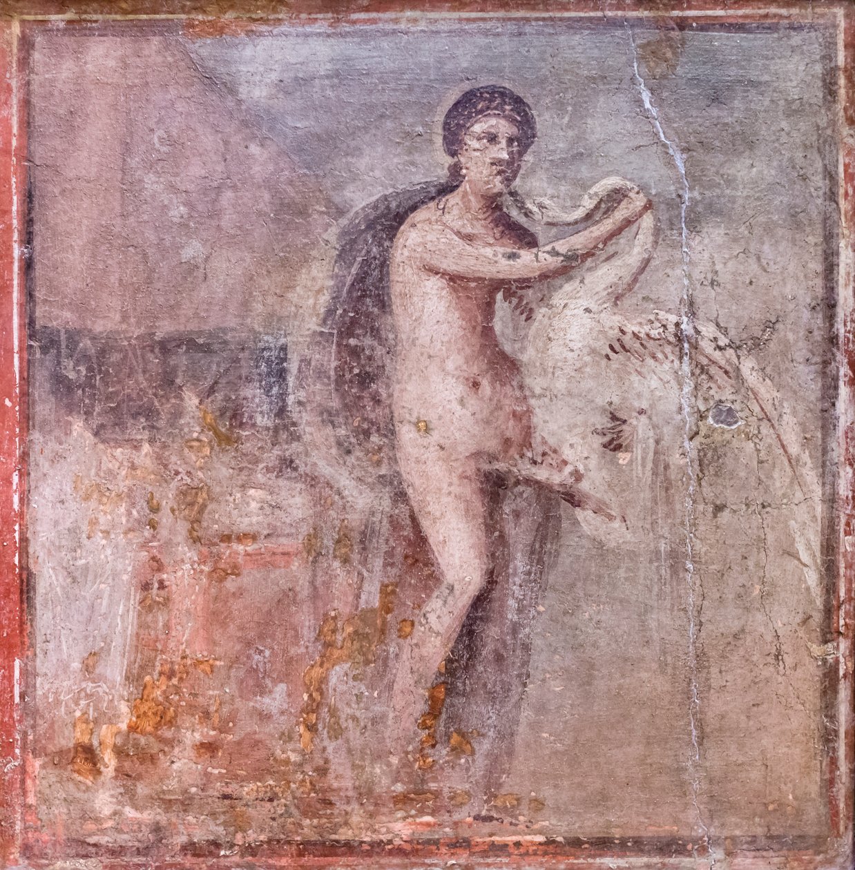 Leda e il cigno, 50-79 d.C. (affresco) da Roman