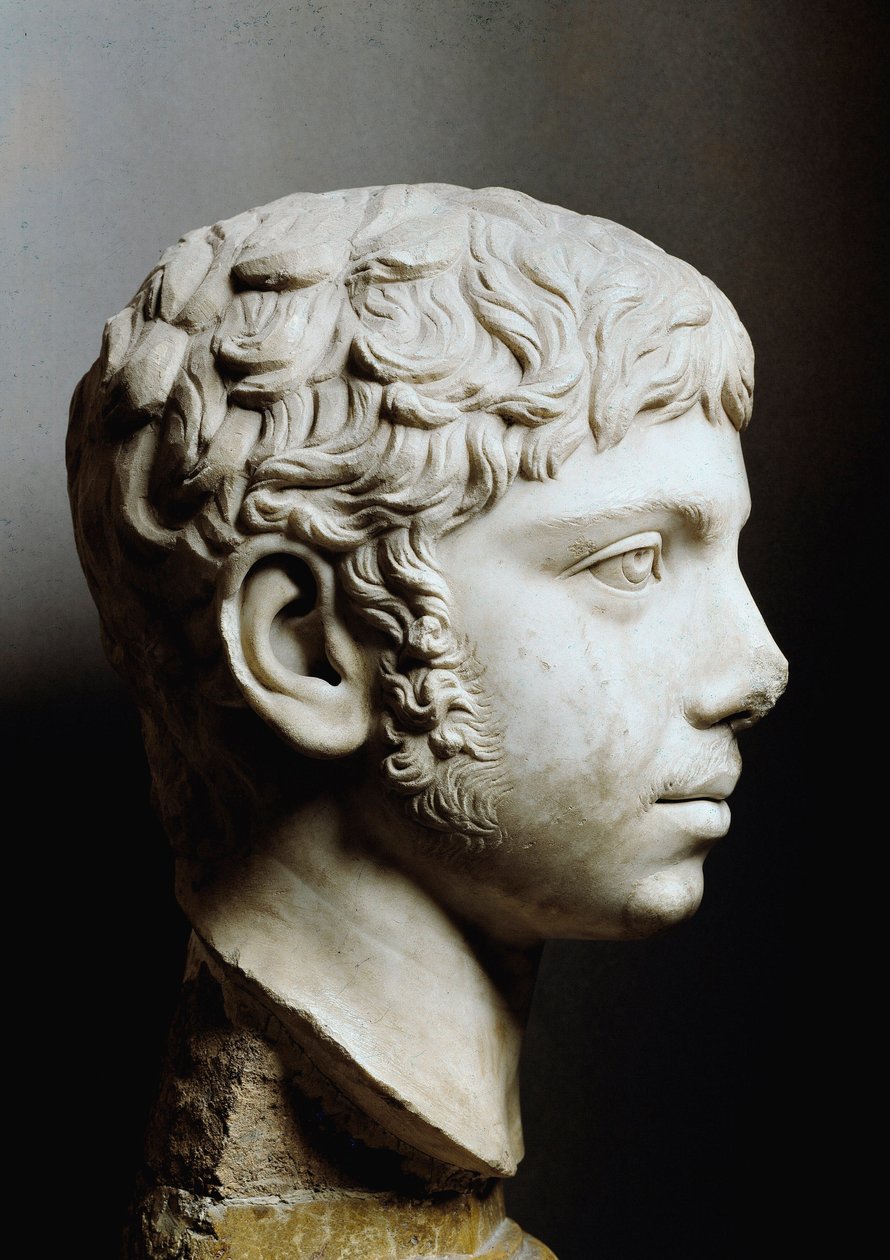 Testa in marmo di Elagabalo o Eliogabalo (Marco Aurelio Antonino o Eliogabalo) da Roman