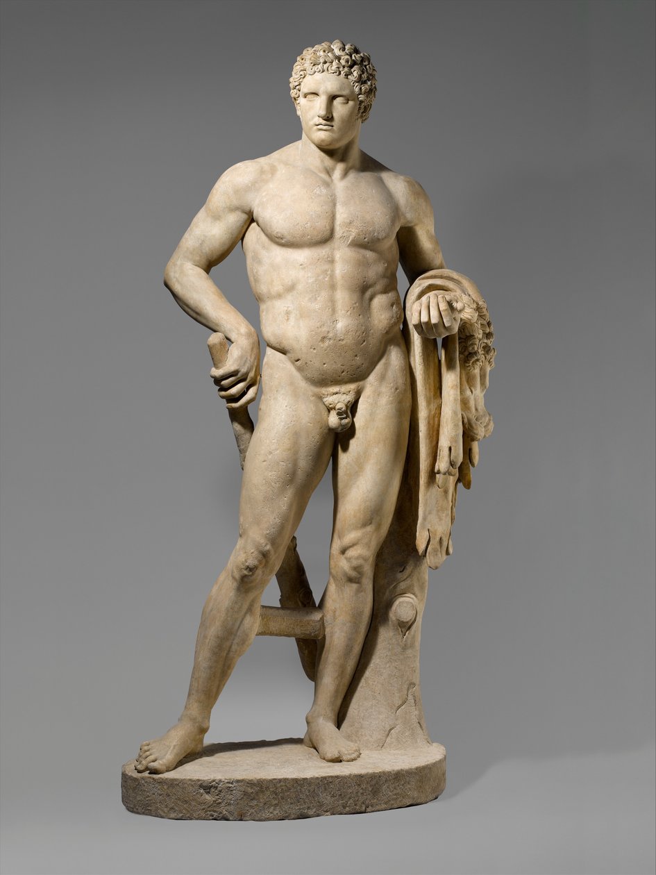 Statua in marmo di un giovane Ercole, 69-96 d.C. (marmo) da Roman