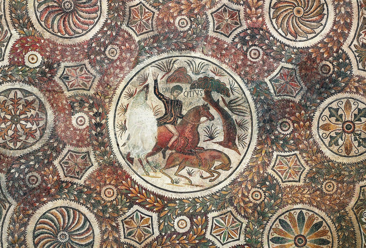 Mosaico con scena di caccia, IV secolo d.C. (mosaico) da Roman