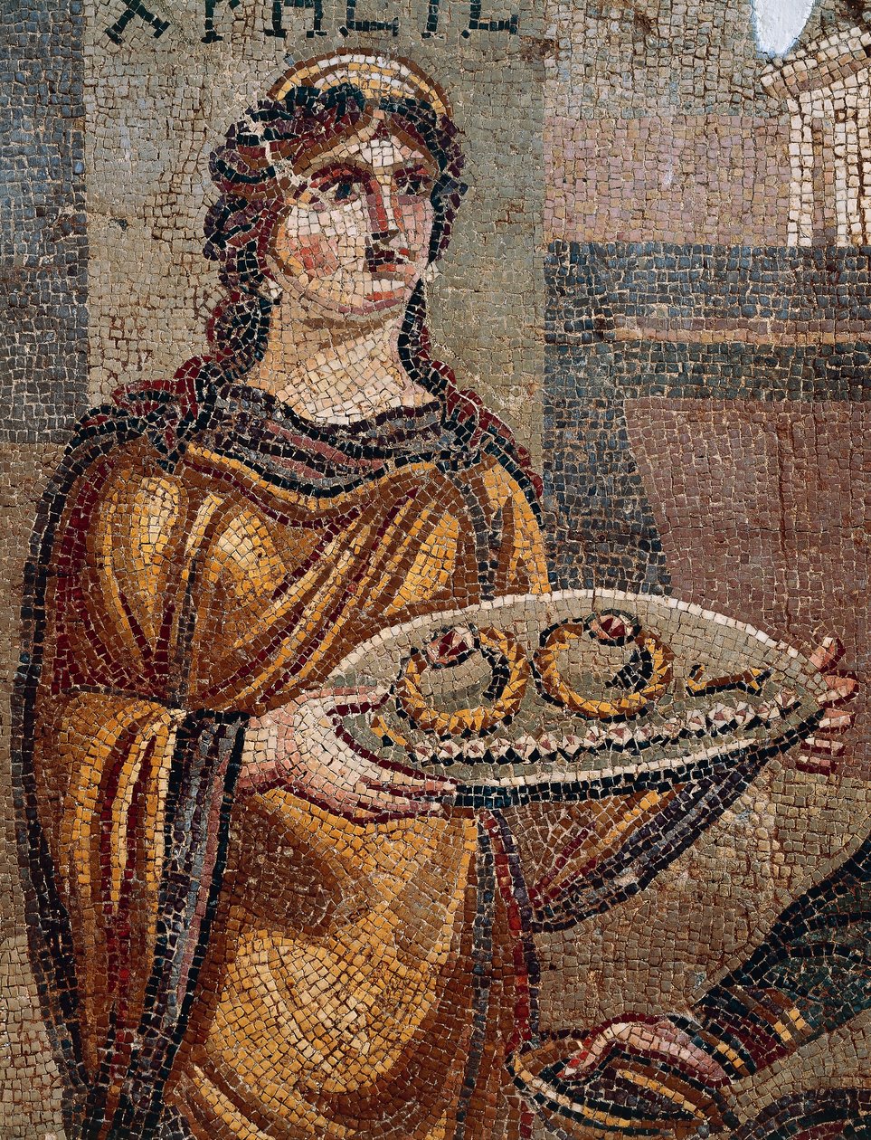 Prigioniera Chresis che consegna le chiavi del suo riscatto al suo catturatore Agamennone, (dettaglio) da Roman