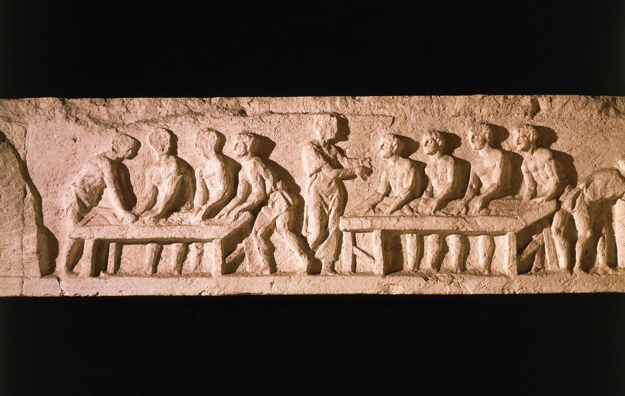 Rilievo raffigurante panetteria, dalla tomba di Eurysaces il Fornaio, a Porta Maggiore, Roma, 50-20 a.C. da Roman