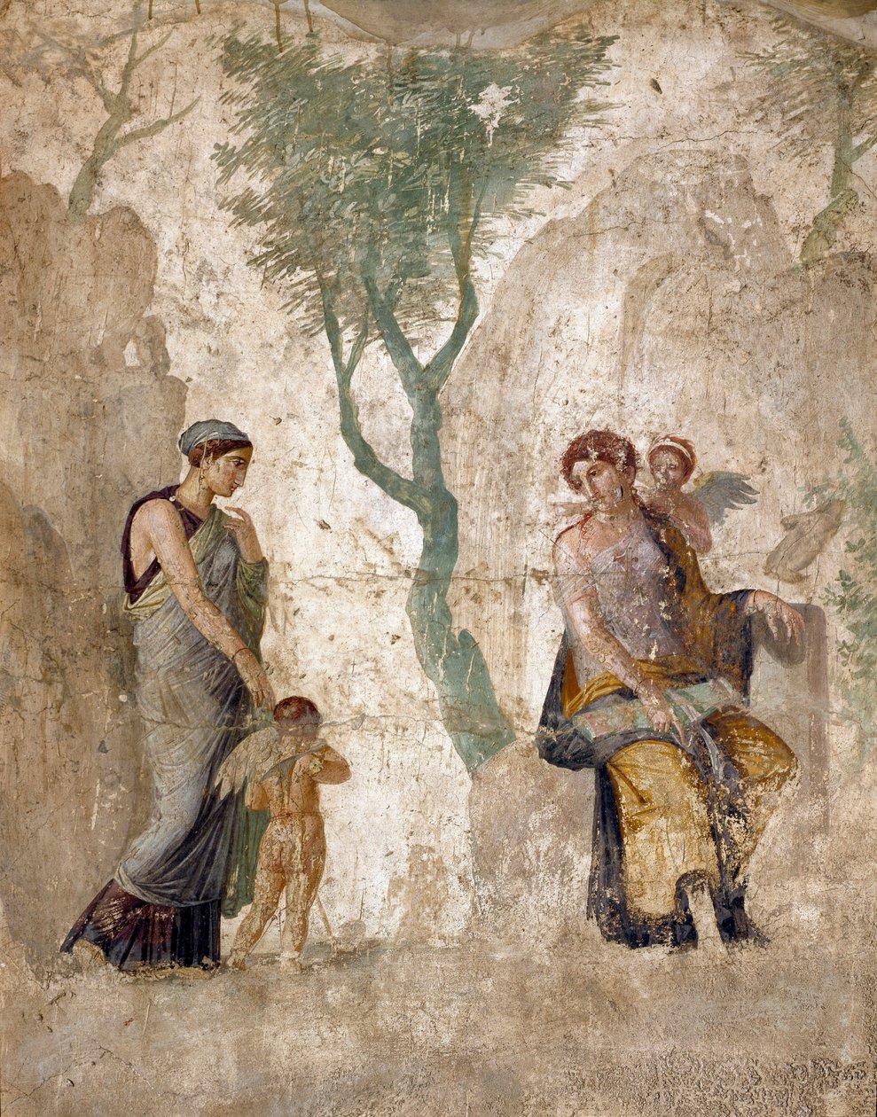 Arte romana: Eros punito, in presenza di Afrodite. Affresco da Pompei, casa dell