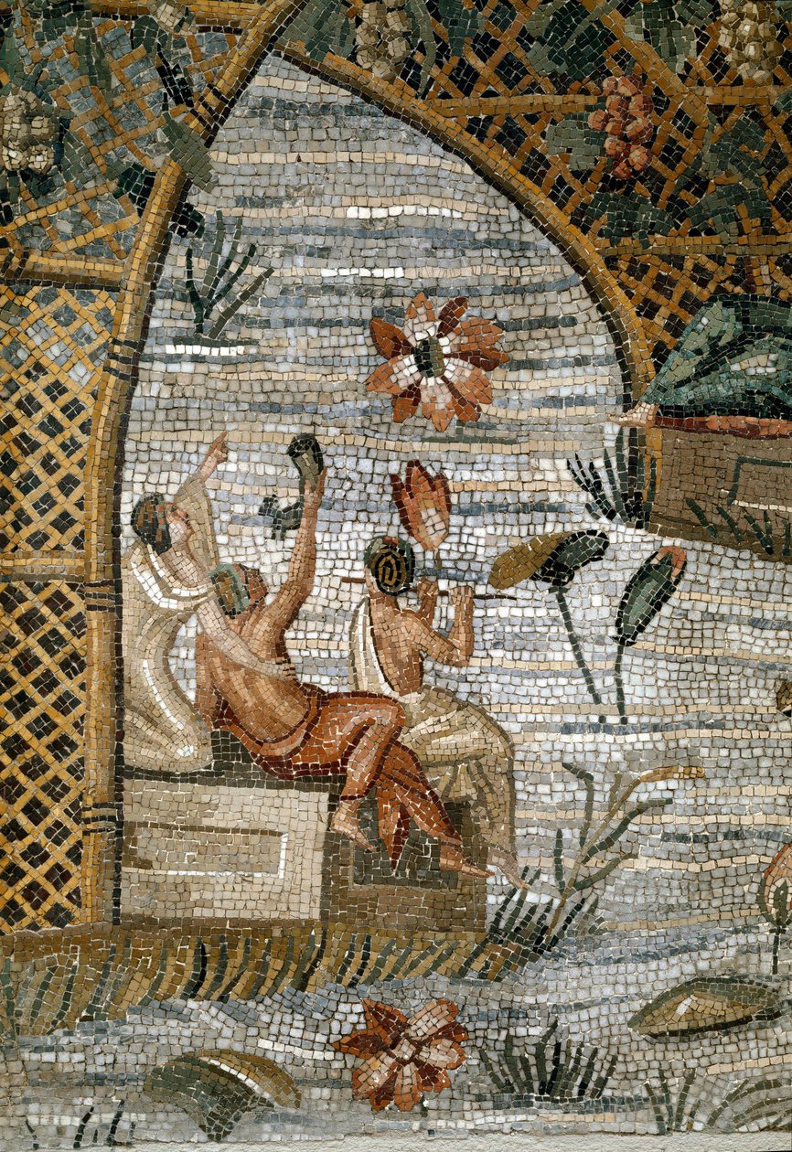 Dettaglio del Mosaico Nilotico (Nilo) di Preneste (Palestrina) dal Santuario della Divinità della Fortuna Primigenia. 80 a.C. da Roman