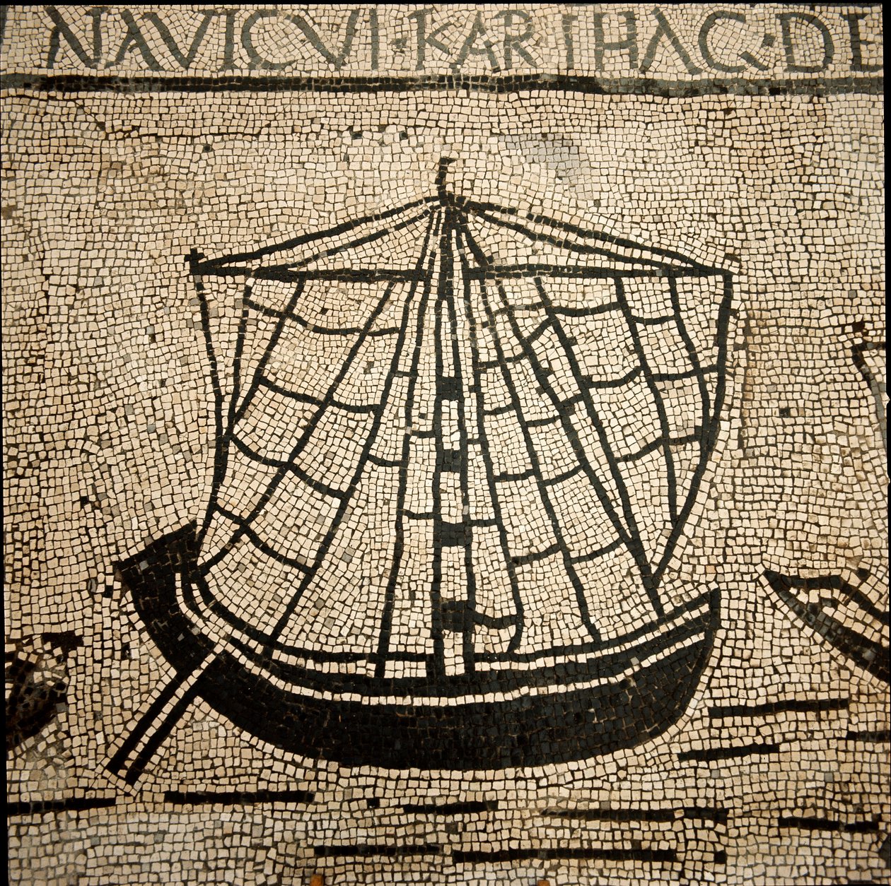 Arte romana: nave da carico. Mosaico del III secolo d.C. Ostia, Piazzale delle Corporazioni, Italia da Roman