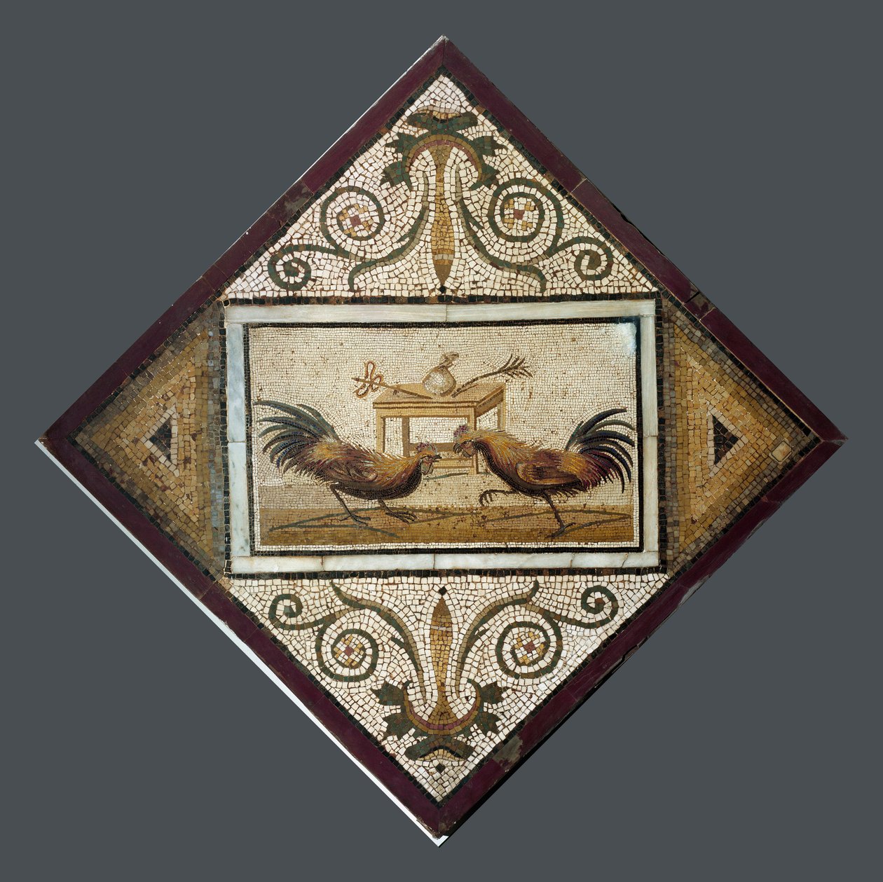 Arte romana: combattimento di galli da Roman