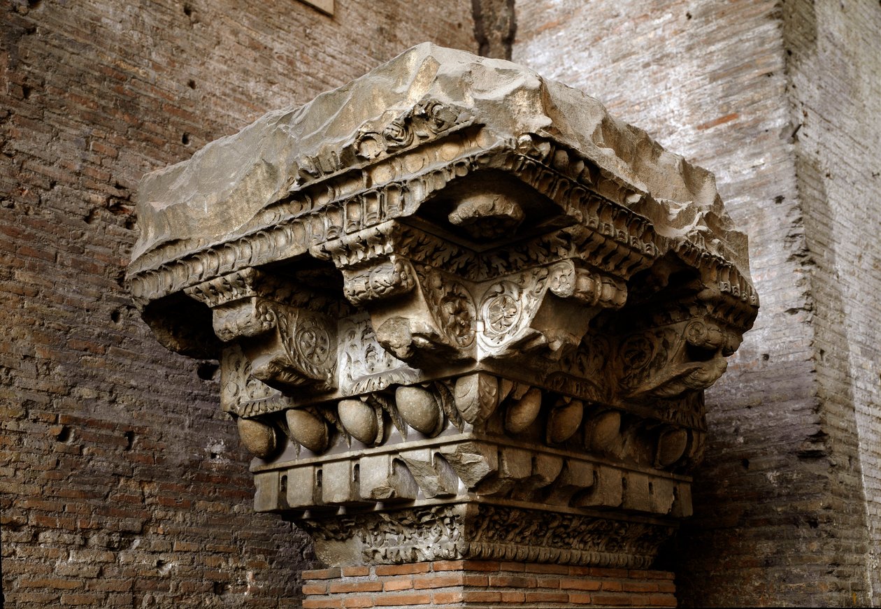 Arte romana: frammento di cornice. I secolo. Museo Nazionale Romano (o delle Terme), Roma da Roman