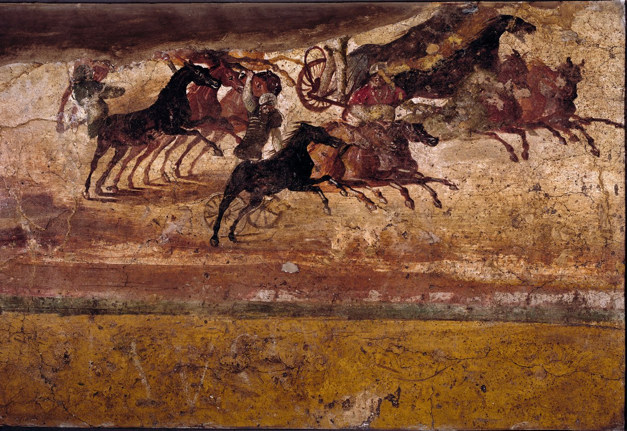 Arte romana: corsa di quadrighe da Roman
