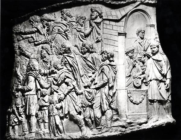 Scena sacrificale, un calco preso dalla Colonna di Traiano, 113 d.C. da Roman