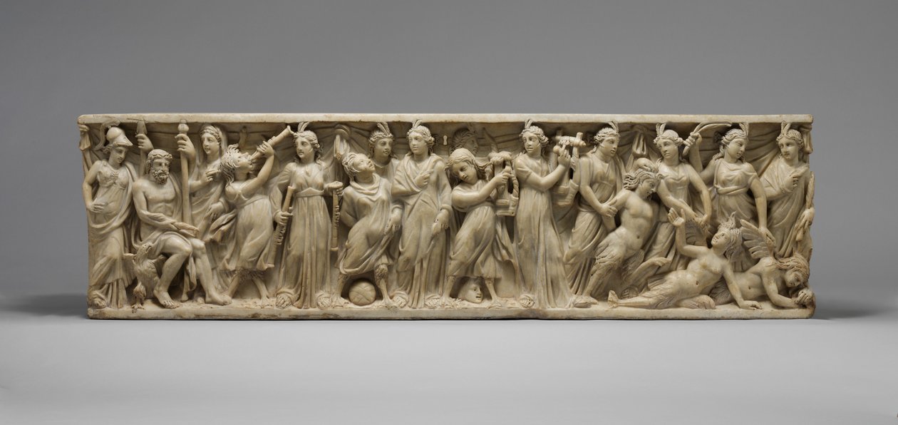 Sarcofago con la contesa tra le Muse e le Sirene da Roman