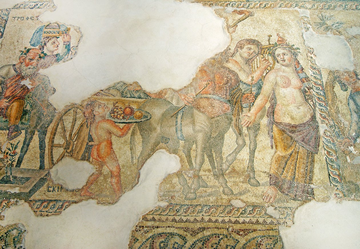 Il Trionfale Corteo di Dioniso, Casa di Aion, Paphos, Cipro da Roman