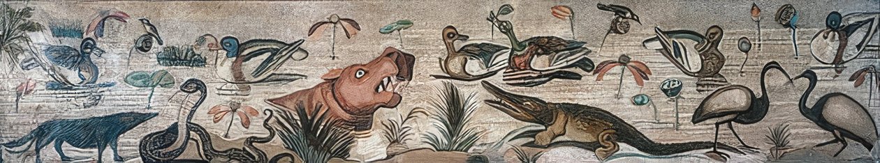 Animali nel Nilo, dalla Casa del Fauno, Pompei da Roman