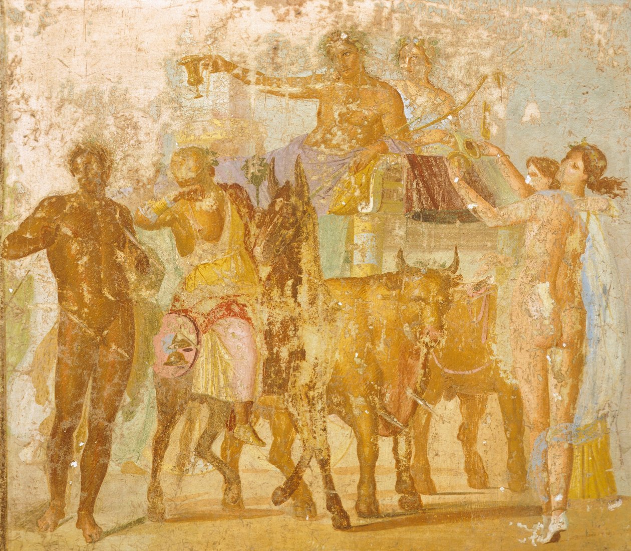 Affresco raffigurante il Trionfo di Bacco, dalla Casa di Marco Lucrezio Frontone, Pompei da Roman