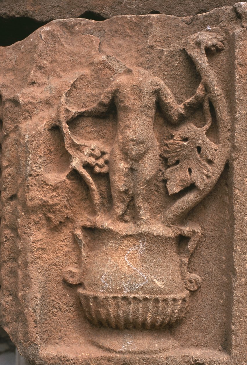 Frammento architettonico con decorazione scolpita, Mercato di Sertius, Alto Periodo Imperiale (27 a.C.-395 d.C.) da Roman Imperial Period