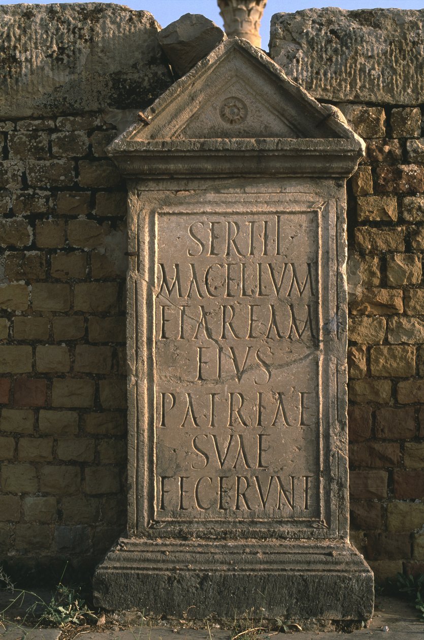 Stele con iscrizione sul mercato di Sertius, Alto Impero da Roman Imperial Period
