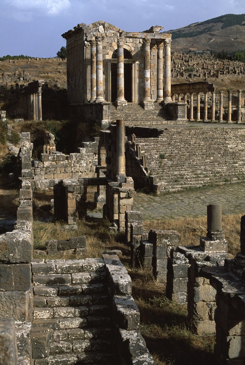 Veduta del tempio della famiglia Septimiana, Alto Periodo Imperiale (27 a.C.-395 d.C.) da Roman Imperial Period