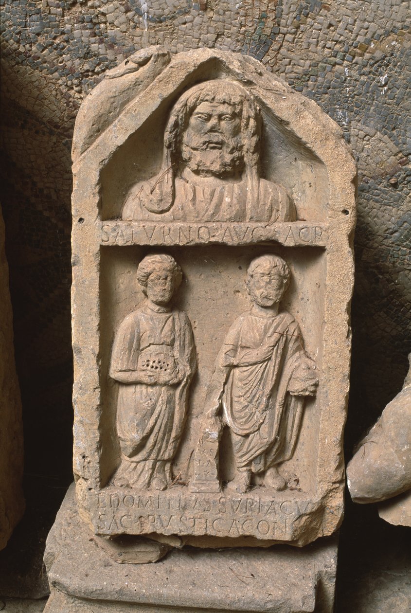 Stele votiva dedicata a Saturno, Alto Periodo Imperiale da Roman Imperial Period