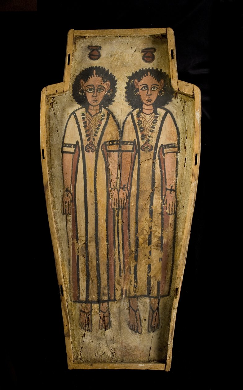 Base di sarcofago antropoide, Alto Egitto, Tebe, Tardo periodo romano, c.175-200 d.C. da Roman Period Egyptian