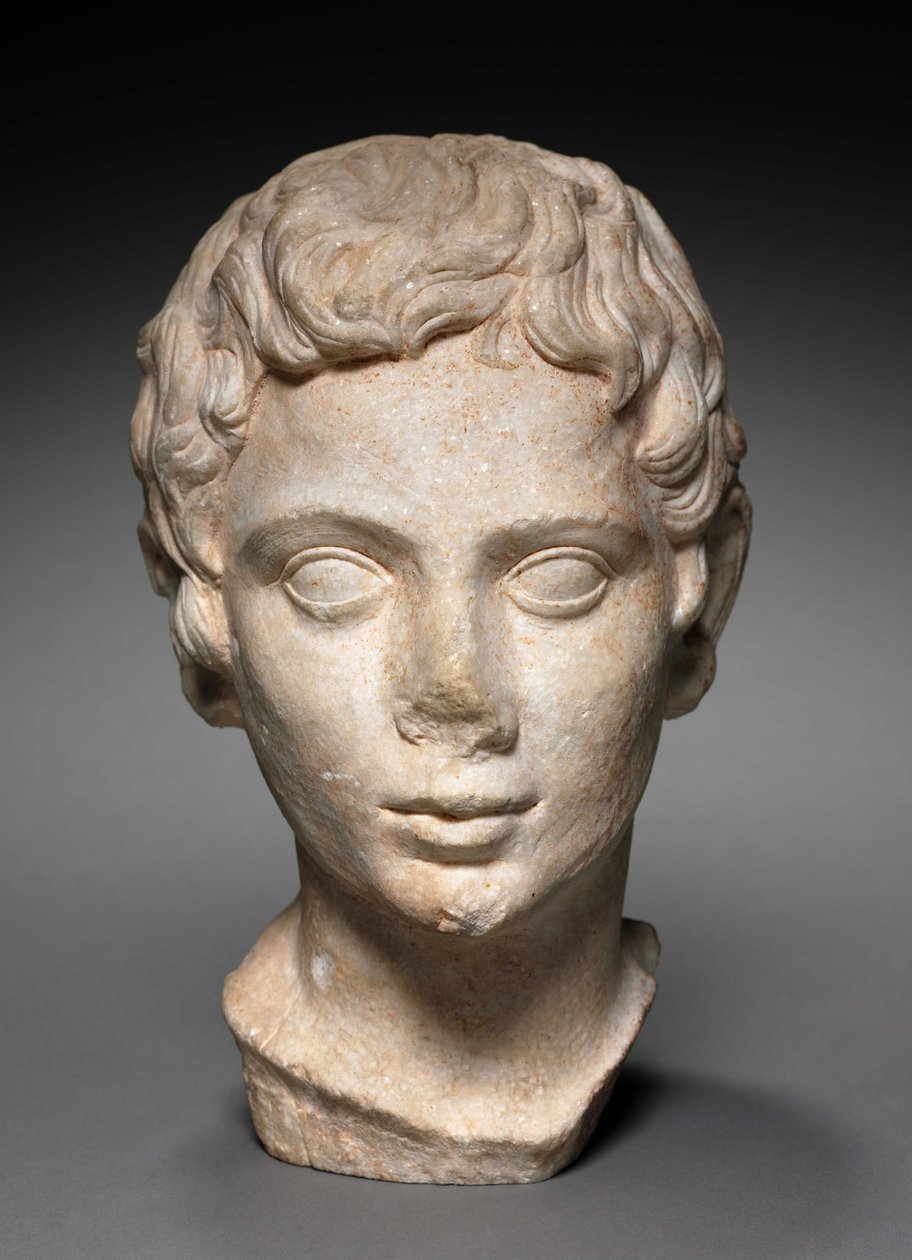 Testa di un giovane, 100-1 a.C. da Roman Period Egyptian
