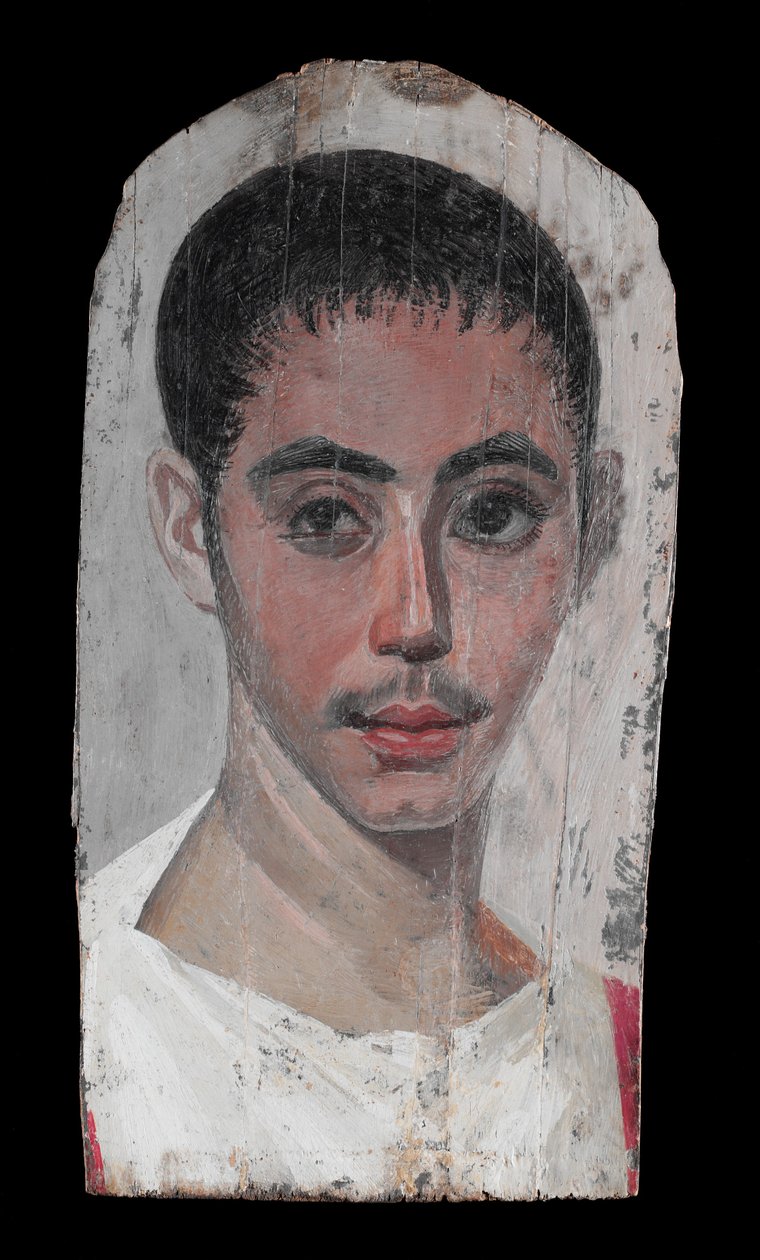 Ritratto di un giovane con un taglio chirurgico in un occhio, 190-210 d.C. da Roman Period Egyptian