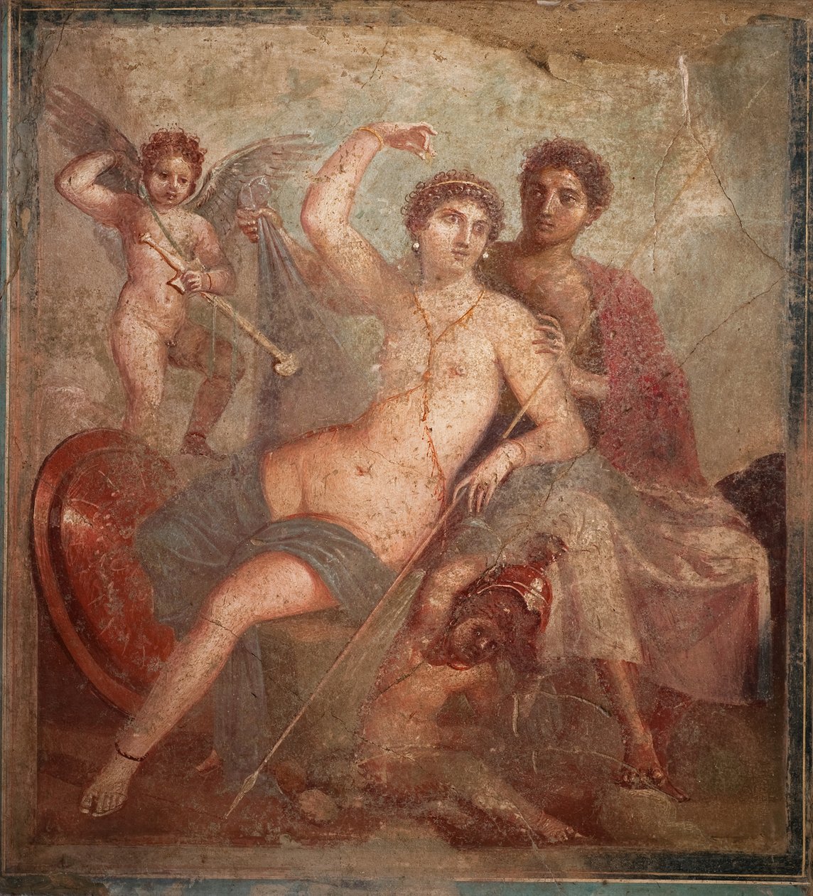 Marte e Venere, 1a metà del 1° sec. d.C. da Roman Pompeian wall painting.