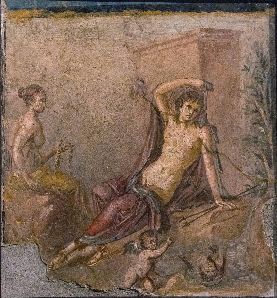 Narciso, Eco ed Eros da Roman Pompeian wall painting.