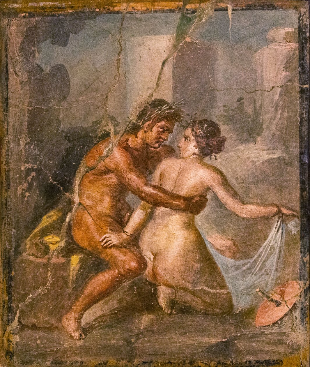 Satiro e ninfa, 1a metà del I sec. d.C. da Roman Pompeian wall painting.