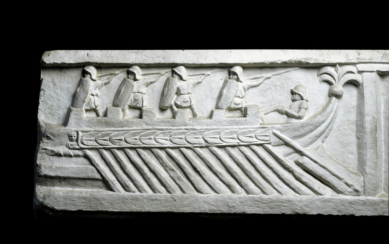 Una nave da guerra (basso rilievo) da Roman Roman
