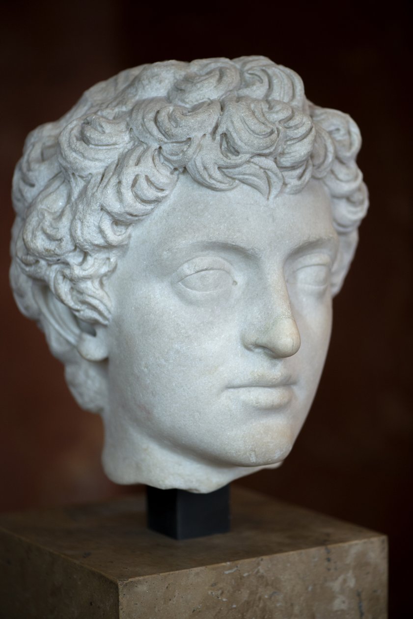 Arte romana Testa del giovane imperatore Marco Aurelio (121 - 180 d.C.) marmo da Roman Roman