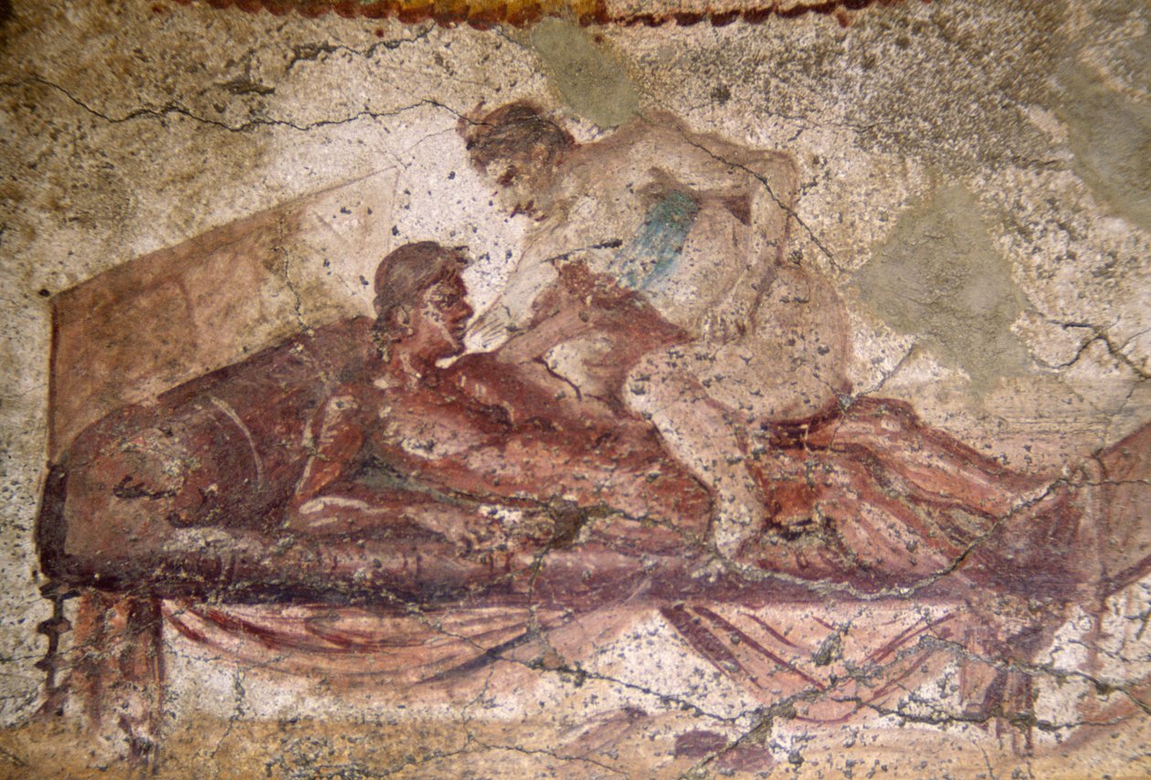 Affresco erotico dal Lupanare, Pompei (Lista del Patrimonio Mondiale UNESCO) da Roman Roman