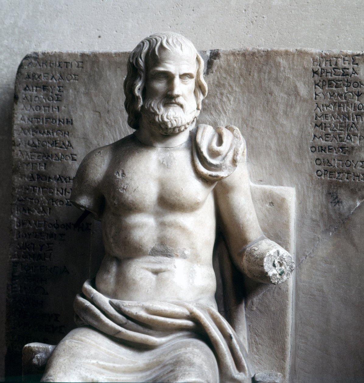 Euripide, poeta tragico greco. (Marmo imperiale romano) Museo del Louvre, Parigi da Roman Roman