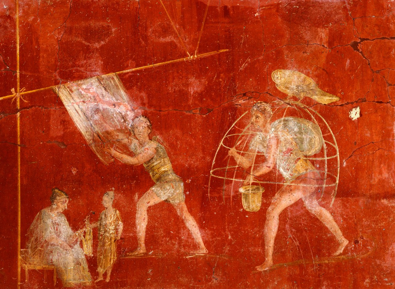 Affresco raffigurante Lavandai, da Pompei (Patrimonio Mondiale dell
