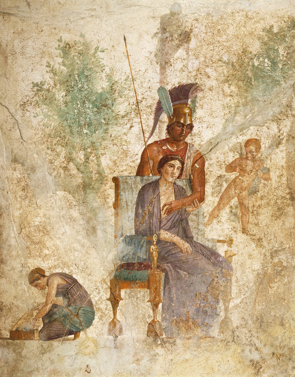 Affresco raffigurante Marte e Venere con Amore, Pompei, Campania, Civiltà Romana da Roman Roman