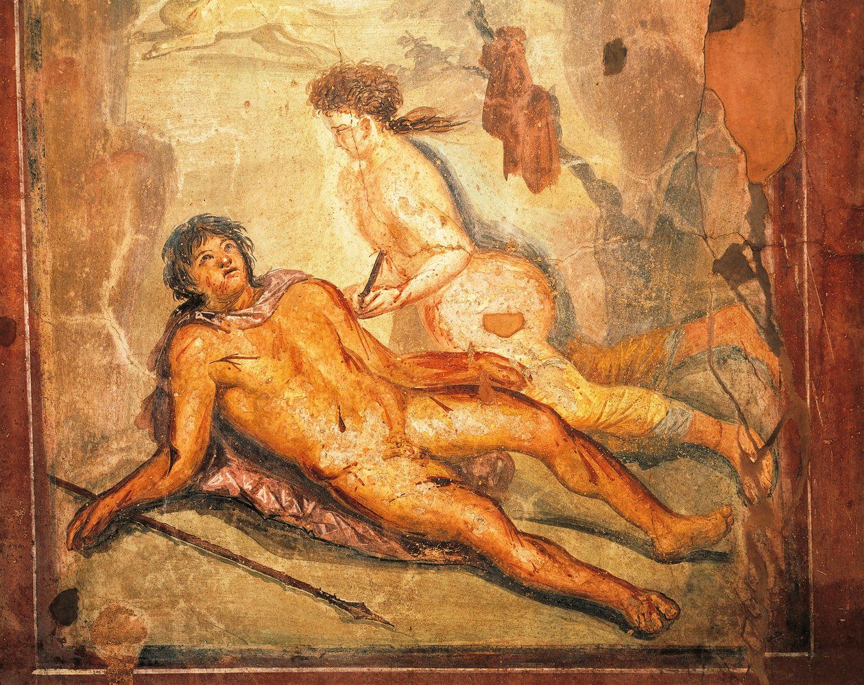 Affresco raffigurante il mito di Piramo e Tisbe, Casa di Loreio Tiburtino, Pompei, Campania, Civiltà Romana da Roman Roman