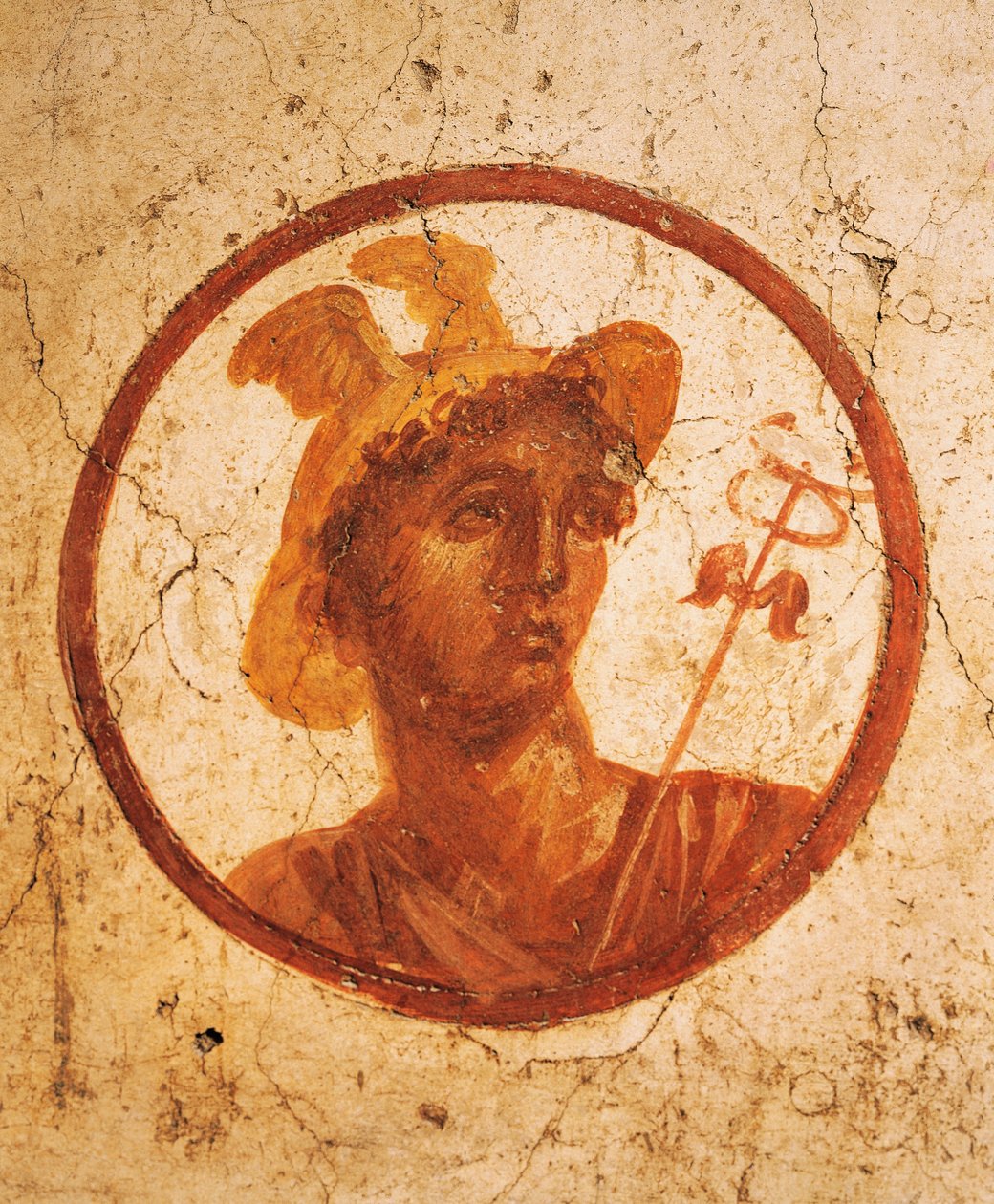 Affresco raffigurante ritratto di uomo su sfondo bianco, Casa della Caccia Antica, Pompei, Campania, Civiltà Romana da Roman Roman
