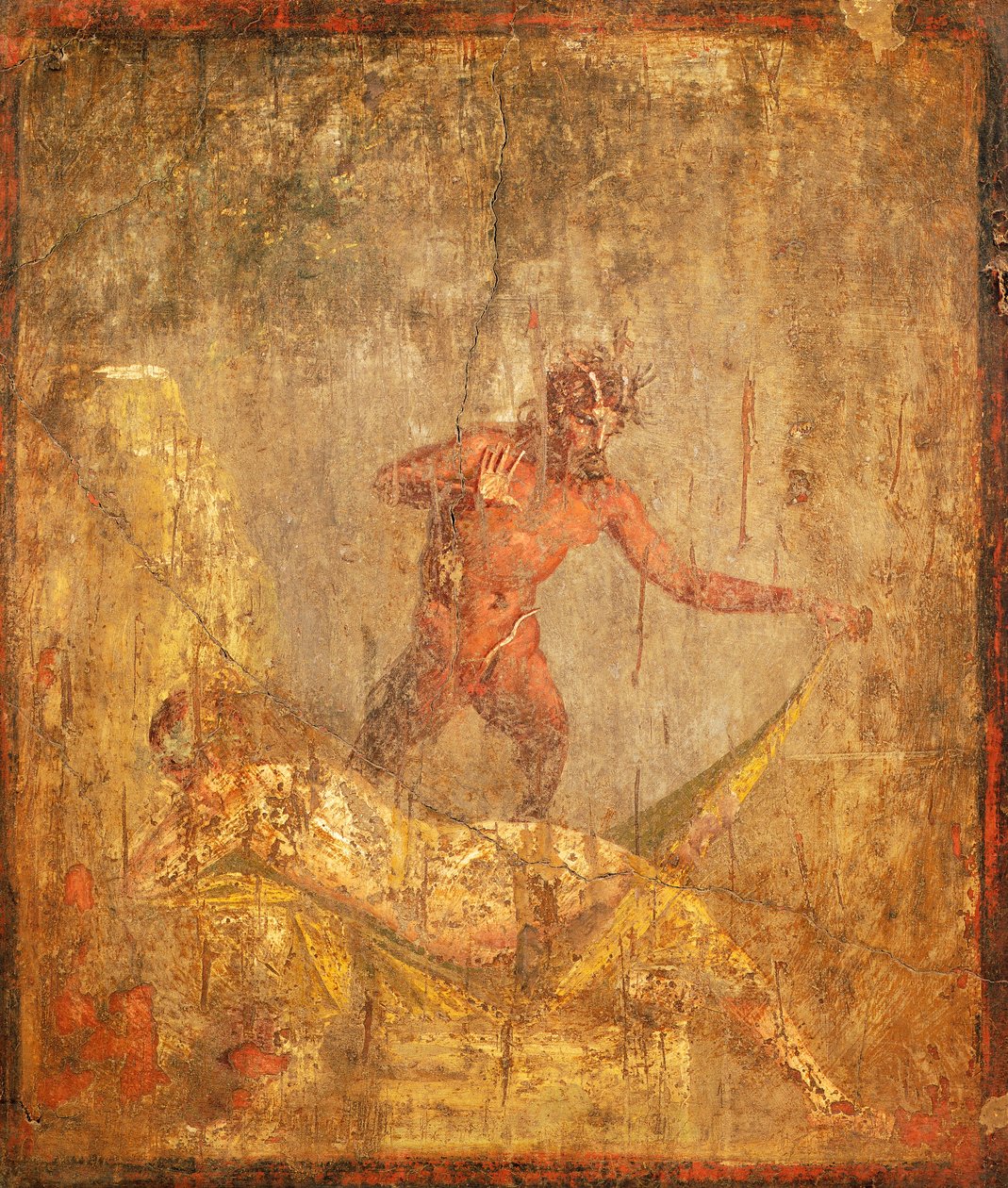 Affresco con soggetto erotico raffigurante Ninfa e Pan da Pompei da Roman Roman