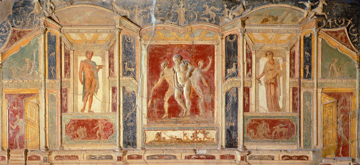 Affresco con decorazione murale, dalla Casa di Meleagro, Pompei (Lista del Patrimonio Mondiale UNESCO) da Roman Roman