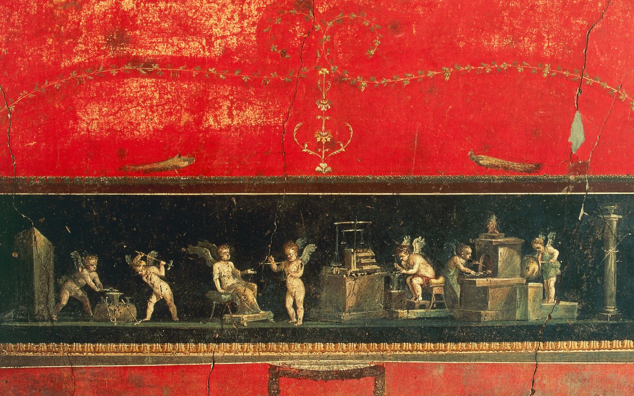 Fregio con cupido, Casa dei Vettii, Pompei (Lista del Patrimonio Mondiale UNESCO) da Roman Roman