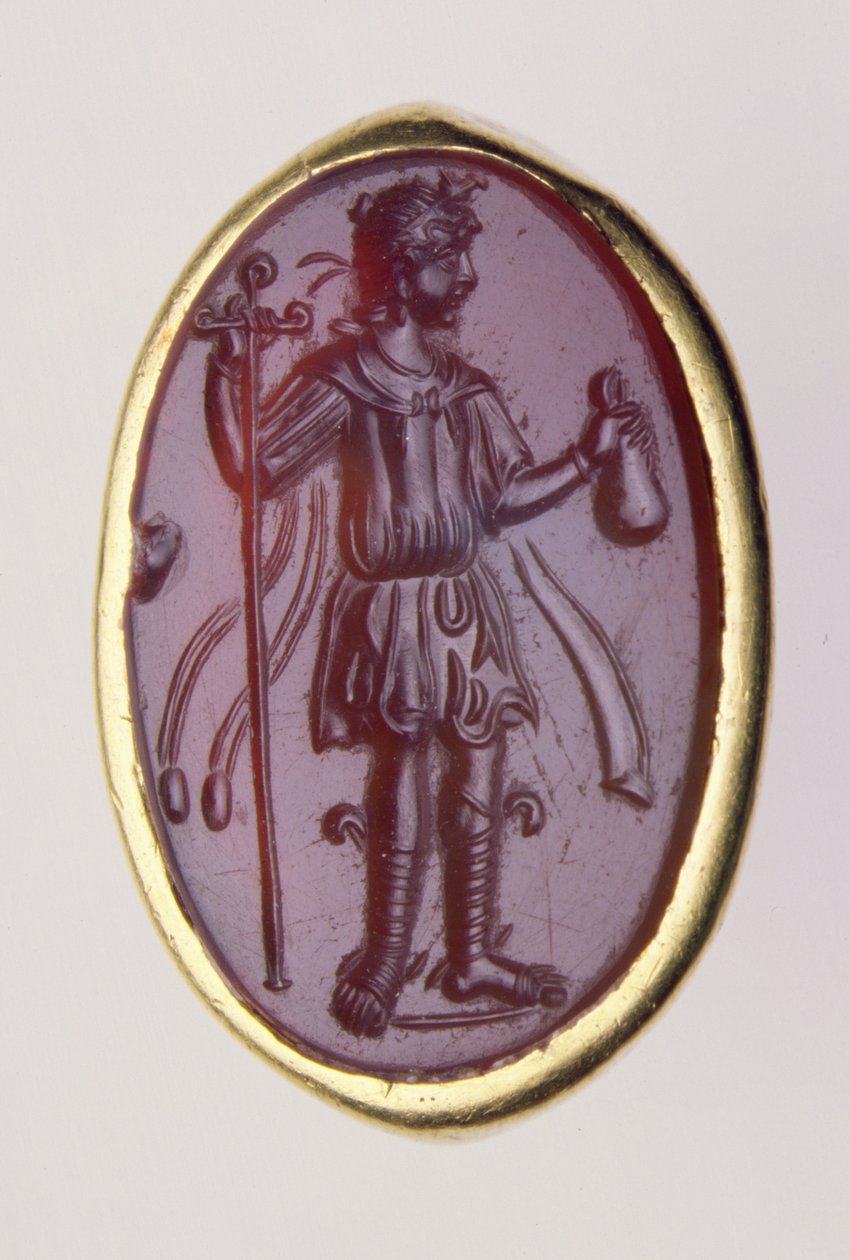 Intaglio incastonato in un anello d