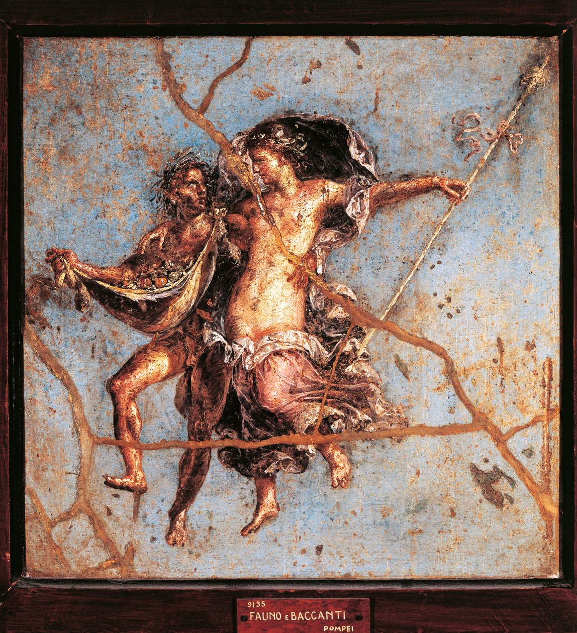 Italia, Campania, Pompei, Fauno e Menade dalla Casa dei Dioscuri, affresco da Roman Roman