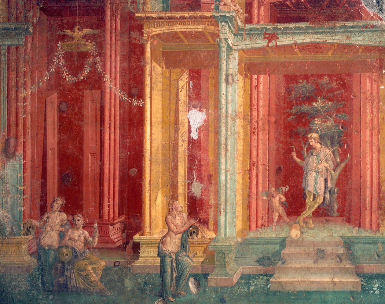 Italia, Provincia di Napoli, Regione Campania, Pompei, Casa di Loreio Tiburtino, Affresco da Roman Roman