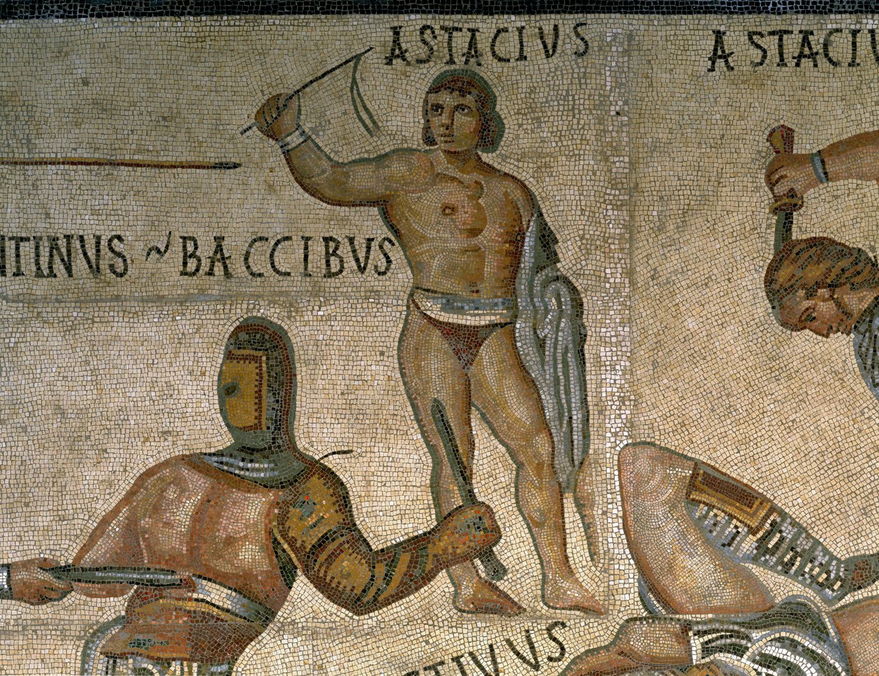 Mosaico con una scena di gladiatori in lotta (dettaglio) da Roman Roman