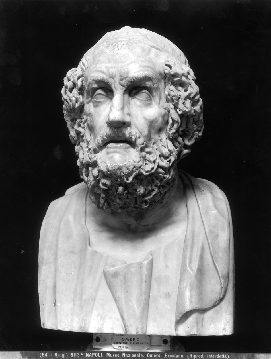 Busto ritratto di Omero, copia di un originale ellenistico greco da Roman Roman