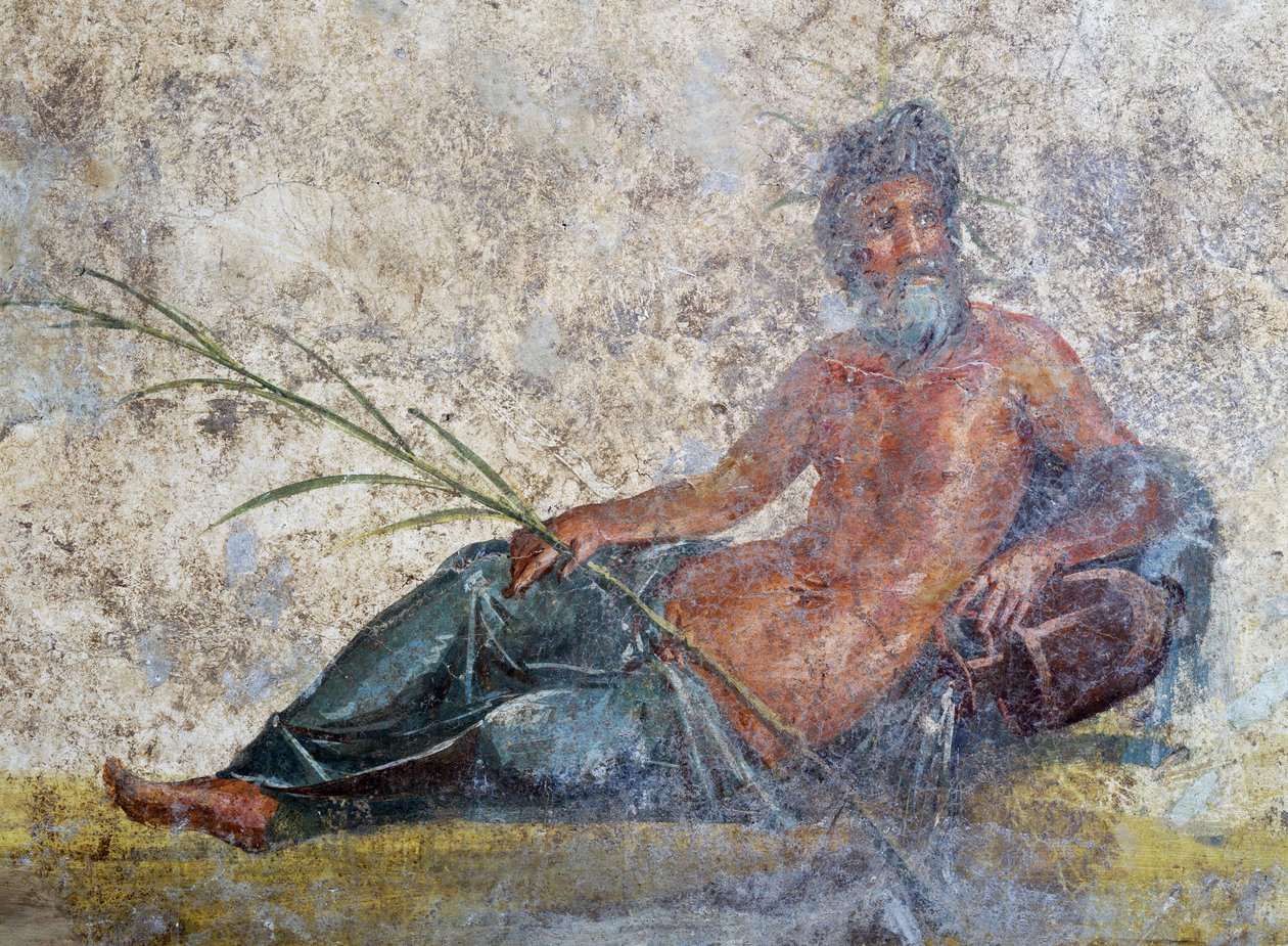 Dio del fiume, affresco da Pompei, Campania, Italia, Civiltà Romana da Roman Roman